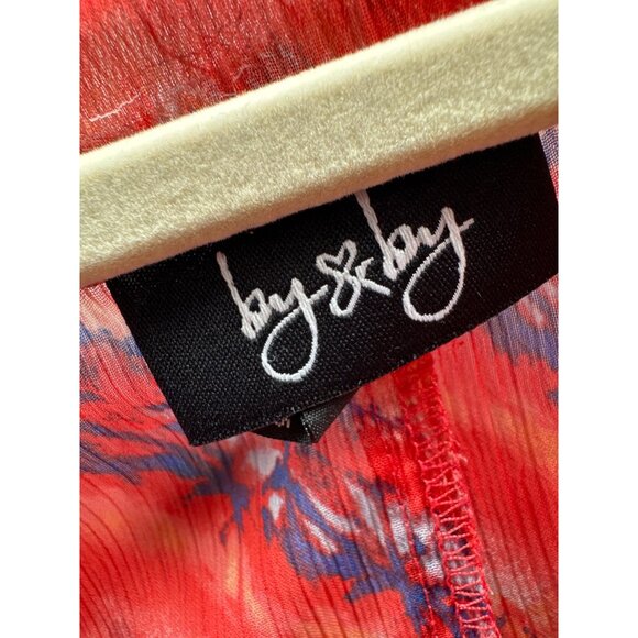 A Bryer By & By Womens Cold Shoulder Blouse L Zigzag Print Polyester - Picture 2 of 8